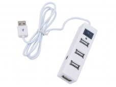 High Speed 4 Port USB Hub with Switch-White